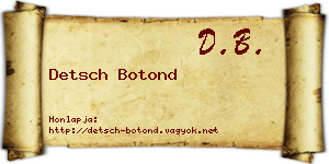 Detsch Botond névjegykártya